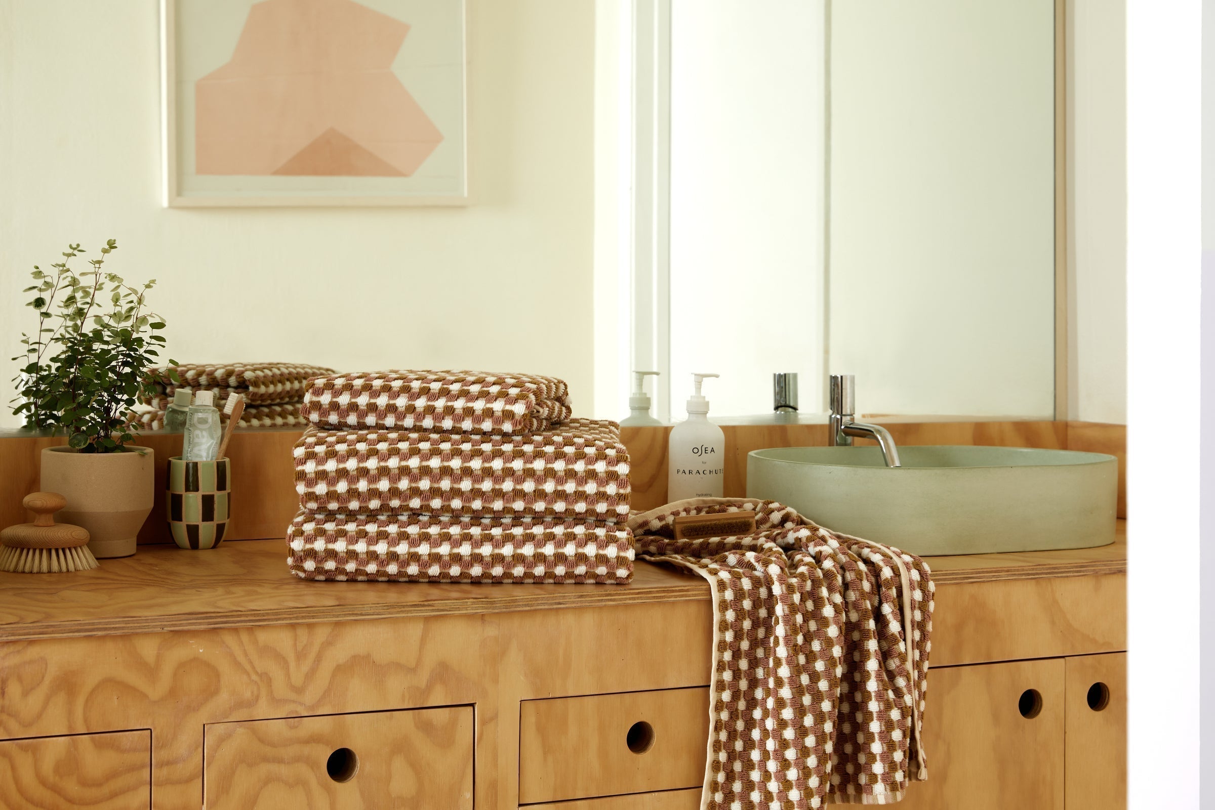 2+2 Organic Mosaic Bath Bundle - Ochre and Clay